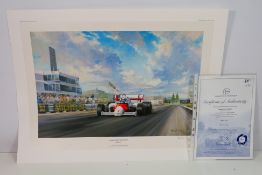 A limited edition print by Alan Fearnley entitled Championship Challenger,