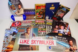 Star Wars memorabilia and promotional materials to include: Newspapers with DVDs inside,