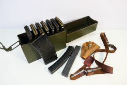 A WW 2 Geraman MG13 magazine box with 8 MG13 magazines markings with WW 2 1938 markings some appear