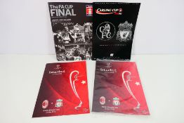 Liverpool Football Club - Four cup final programmes comprising two Champions League 2005 (one
