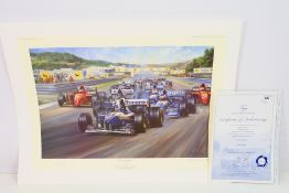 Formula One Interest - A limited edition print entitled Triple Achievement depicting David