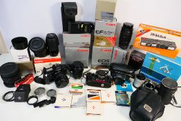 Photography - Lot to include a Canon EOS 650 camera with attached Canon EF 28-70mm 1:3.5-4.