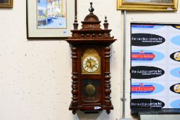 A Vienna style wall clock, Roman numerals to a 5.