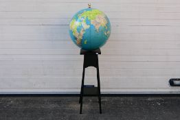 A large Philips' Terrestrial Globe, 48 cm (d), circa 1980's later mounted to a wooden stand,