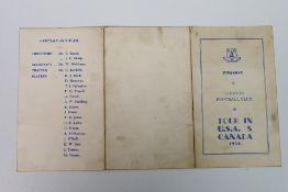 Everton Football Club - An itinerary card for Everton Football Club's Tour In USA & Canada 1956