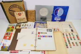 Two stamp albums, one with a small quantity of Victorian and Edwardian stamps,