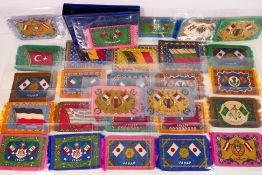 A binder of vintage cigarette / tobacco felts or blankets, national flags and arms,
