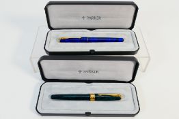 Two boxed Parker fountain pens to include a Sonnet with 18k nib.