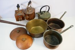 A quantity of copper and brassware.