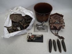 A mixed collection of Wall Clocks, Ceramic Pot.