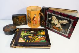 Lot to include two Oriental style photograph albums,