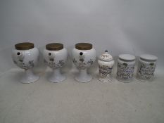 Apothecary - Three chemist water jugs wi