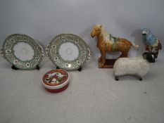 A mixed lot of ceramics to include two v