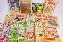 A collection of vintage comics and magaz