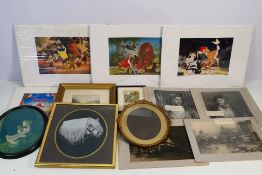 A collection of pictures and prints to include Disney, various image sizes.