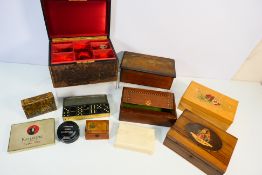 A quantity of vintage boxes to include wooden, metal and other, various sizes.