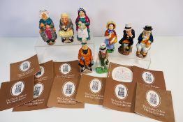 Franklin Porcelain - A collection of 8 unboxed the Charles Dickens Toby Jug collection,