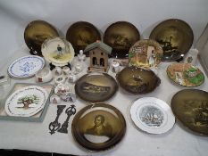 A collection of plates and other items to include examples by: Royal Vistas Ware, Avon, Goss,