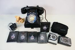 Lot to include a vintage dial telephone,