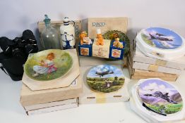 Lot to include a quantity of boxed collector plates, Delft Bols decanter,