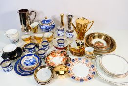 Mixed ceramics to include Paragon, Crown Ducal, blue and white and similar.