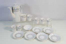 A Spode coffee service decorated in the Brussels pattern, sixteen pieces.