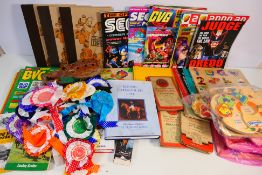 Lot to include a collection of publications of equestrian interest, prize rosettes,