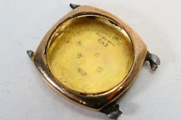 A 9ct gold wristwatch case, Chester assay 1934, approximately 5.2 grams.