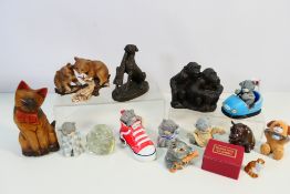 A collection of animal figures, ceramic, glass and other to include Beswick, Goebel and other.