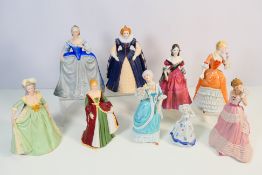 A collection of lady figures comprising Coalport,