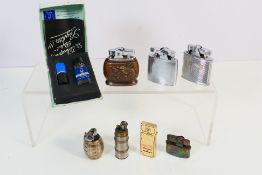 Lighters - Eight vintage lighters to include a Lektro Lite flame less and windproof lighter in