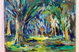 James Lawrence Isherwood (1917-1989) - Oil on board landscape scene,