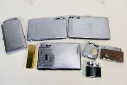 Lighters - Four white metal cigarette case lighters with a Prince muselite 
