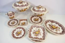A collection of Masons Ironstone Ascot pattern dinner wares, approximately 21 pieces.