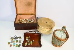 Lot to include a wooden box, cufflinks, studs,