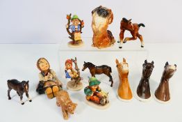 Lot to include Beswick horse mask wall plaques, other Beswick animal figures,