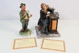 Two pieces of Capodimonte comprising The Watchmaker by Gianni and The Goose Stealer by Fiorenza,