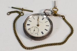 A Victorian silver cased pocket watch by John Hargreaves, Wigan, London assay 1883,