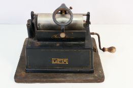 An Edison Gem Phonograph, serial number 296831C, lacking case, horn and cylinders.