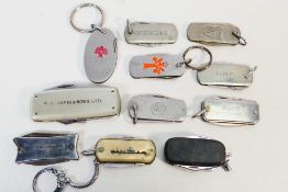 Knives - Nine key ring knives of various