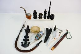 A collection of pipe parts / smoking acc