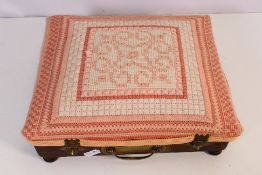 An antique carriage foot warmer. [W]