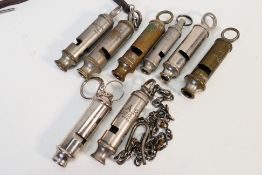 Police whistles - Eight Police whistles
