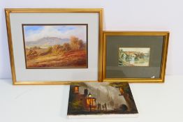 Two framed watercolour landscape scenes,
