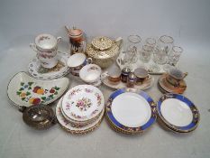 A collection of mixed ceramics and glassware to include Royal Stafford tea wares.