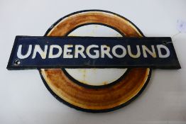 A cast iron sign advertising the Underground 19 cm x 27 cm