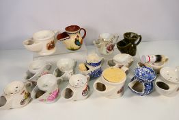 A collection of vintage ceramic shaving
