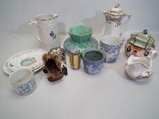 Mixed ceramics to include a Noritake coffee pot, Adams Tokio mug, novelty teapot,