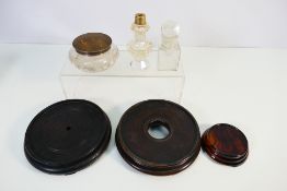 Lot to include Chinese wooden stands, gl