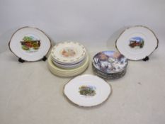 Six Clarice Cliff Corolla pattern plates
